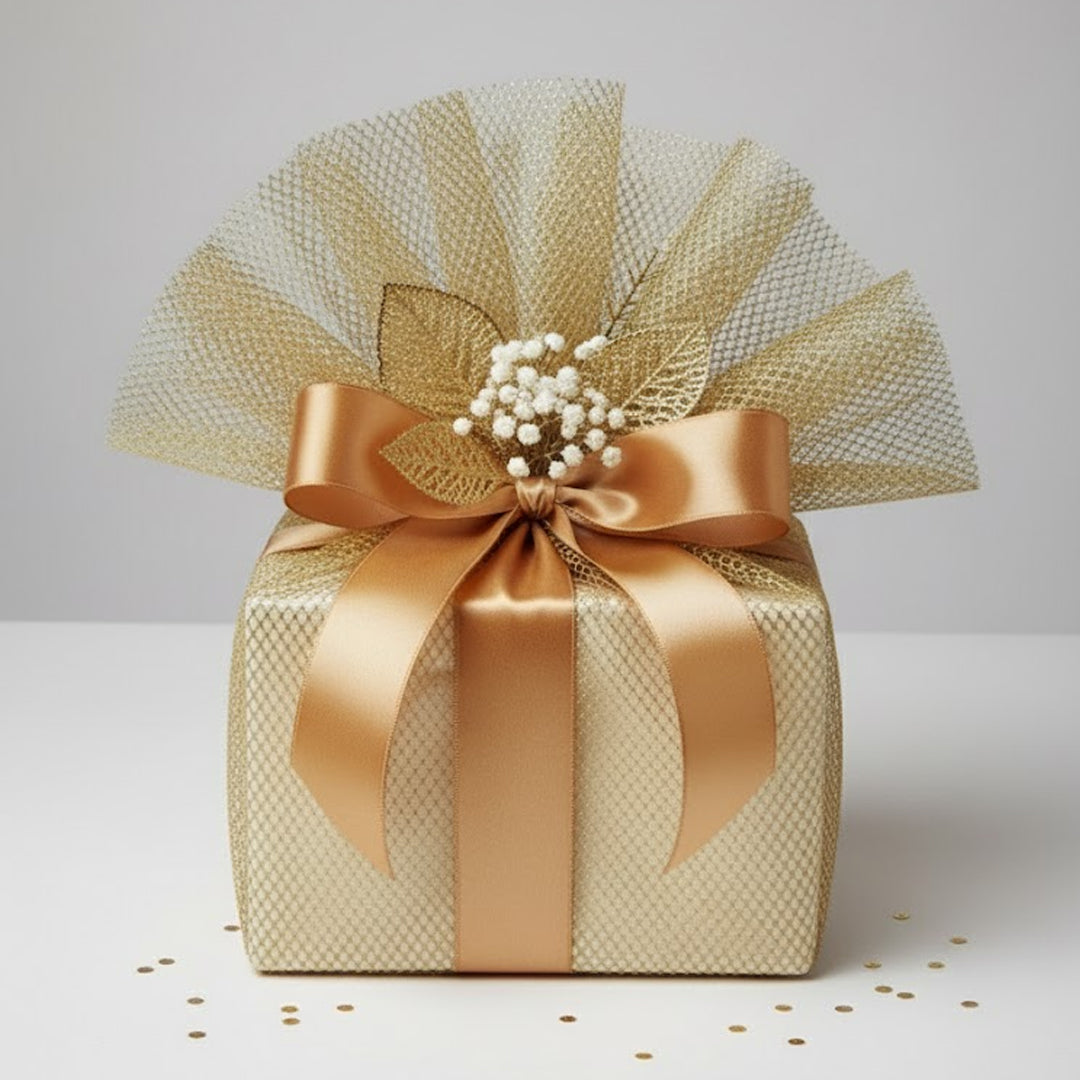 Tüll Glitter Lurex Grob – Gold | Glänzender Netzstoff für Deko & Kostüme (Preis pro Meter)