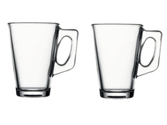 Pasabahce Vela tea glass with handle, set of 2, latte macchiato, Irish coffee, punch, mulled wine, hot chocolate 250ml 