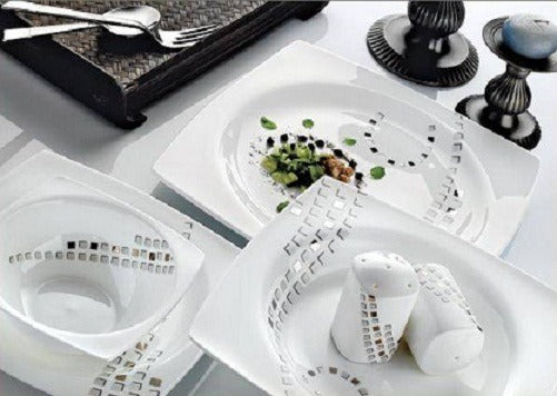 Service de table en porcelaine 84 pièces Fine Bone "8012"