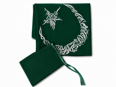 Bestickter Chiffon-Bräutigamsschleier – Hennaabend-Schultertuch mit Handschuh-Set