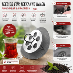 Teesieb für Teekanne Innen | Abnehmbares Teesieb