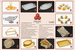DALGIC GÜMÜS 2001SET2 – 2-teiliges rechteckiges Metallserviertablett