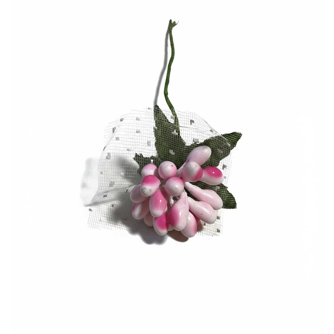 10er Mini Deko-Blumenstrauss – 10 cm Kunstblume mit Tüll und Blättern