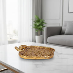 Karaca Nova Apple – Dekorativer Teller in Apfelform aus Polyserin (17 × 19,7 cm)