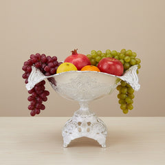 Grosse Fruchtschalen Gondel Mit Versilbertem Flikari-Fuss