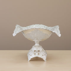 Grosse Fruchtschalen Gondel Mit Versilbertem Flikari-Fuss