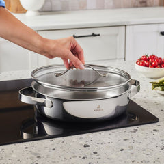 Karaca 3 Ply Culinara Kochgeschirr-Set aus Edelstahl, 8-teilig