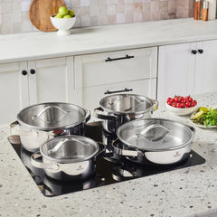 Karaca 3 Ply Culinara Kochgeschirr-Set aus Edelstahl, 8-teilig