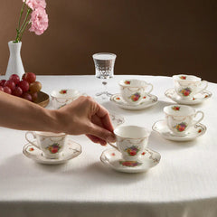 Karaca Antique Espressotassen-Set für 6 Personen, 12-teilig, 80 ml