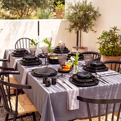 Karaca Earth Collection Galactic Shiny Black Tafelservice für 12 Personen, 55-teilig