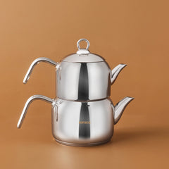 Karaca Urban Midi Teekannen-Set aus Edelstahl – 2-teilig, Silber