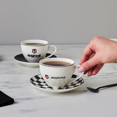Karaca x Beşiktaş lizenziertes Teetassen-Set – 4-teilig für 2 Personen