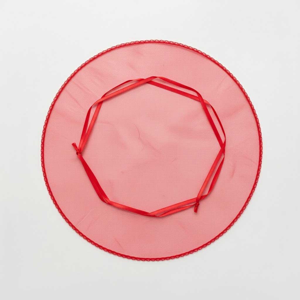 50 Stück Geschenkorganza-Beutel rot 24 cm, rund, Mandelzucker-Beutel, Mini-Organza-Beutel