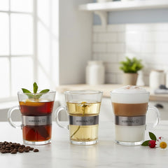 Teegläser mit Griff – 3-teiliges Set für Tee, Kaffee und Heissgetränke