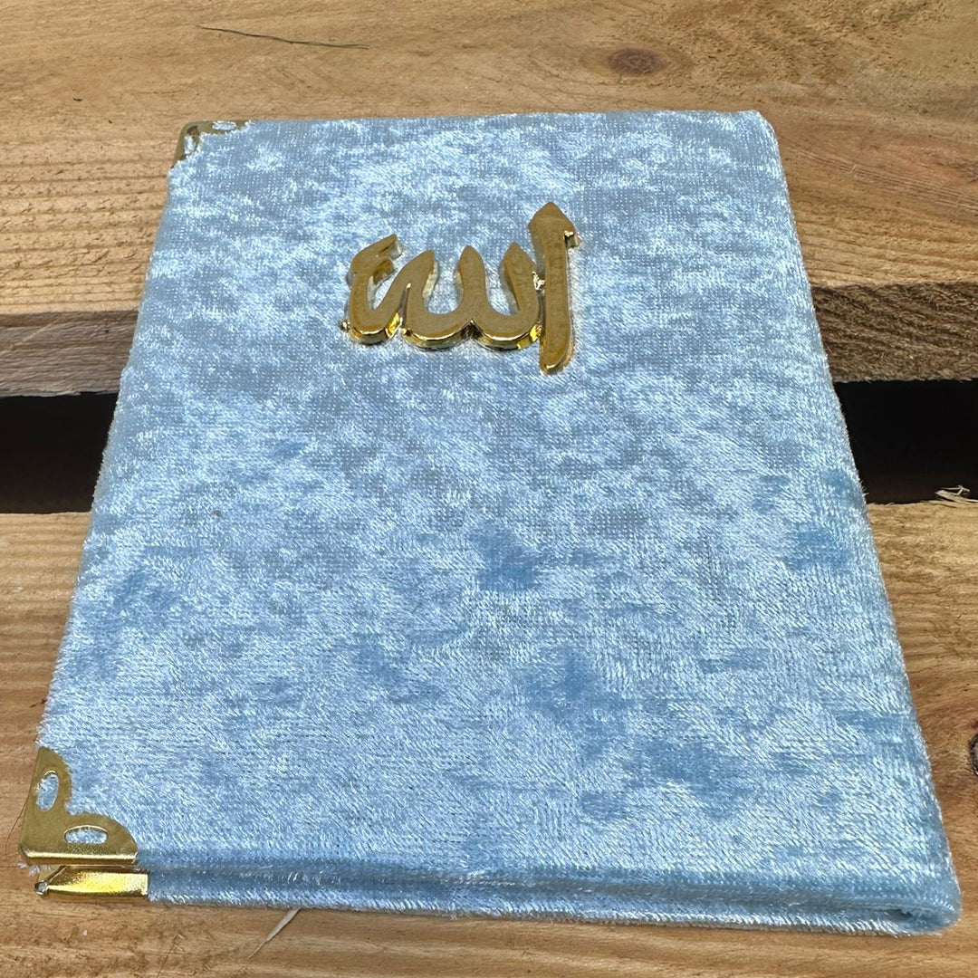 Guest gifts for Mevlüt, velvet-covered Yasin book blue