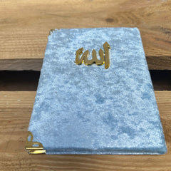 Guest gifts for Mevlüt, velvet-covered Yasin book blue