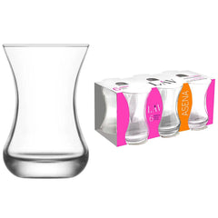 LAV Asena 6x Turkish tea glasses, tea glass set 