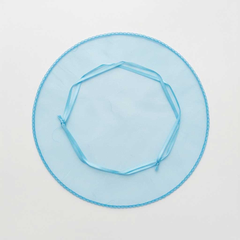 50 Stück Geschenkorganza-Beutel blau 24 cm, rund, Mandelzucker-Beutel, Mini-Organza-Beutel