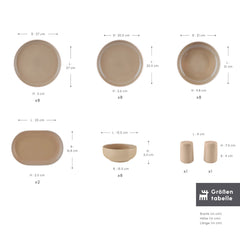 Karaca Geschirrset Creme für 8 Personen, 36-teilig