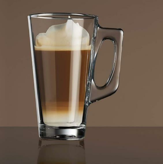 Pasabahce Vela Teeglas mit Henkel, 2er Set, Latte Macchiato, Irish Coffee, Punsch, Glühwein, Heiße Schokolade 250ml