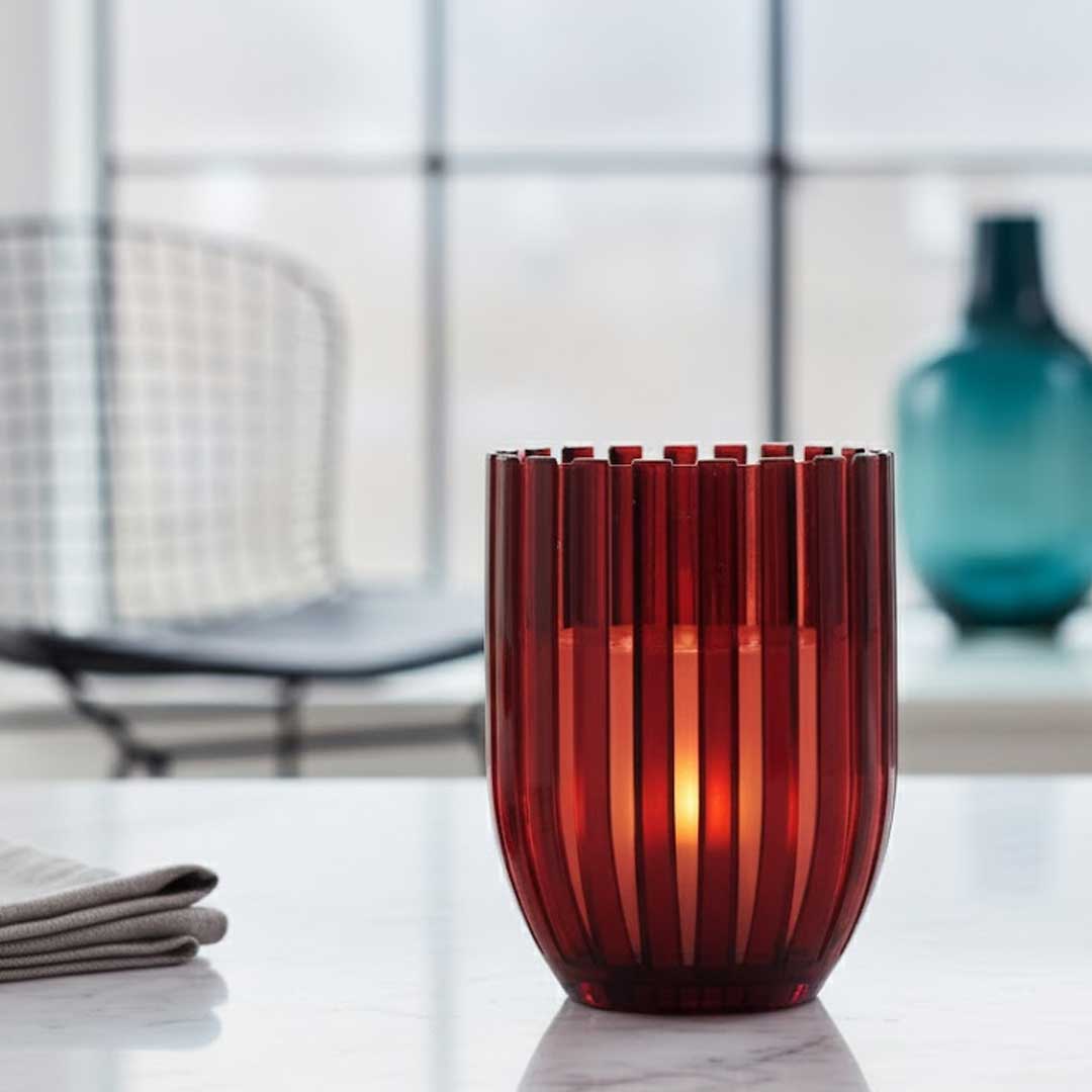 Pulz "ONO" Kerzenläuchter rot