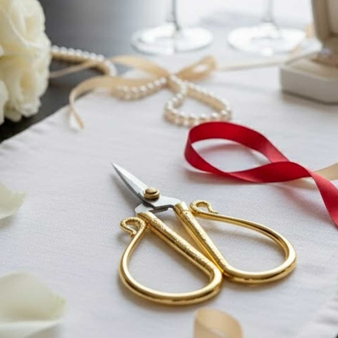 Dekoriert Schere Gold