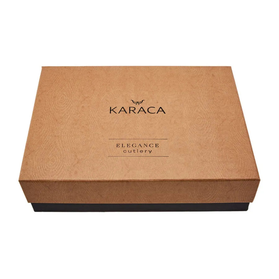 Karaca Flow 84-teiliges für 12 Personen Tafelbesteck Elegance Boxed mit Schachtel
