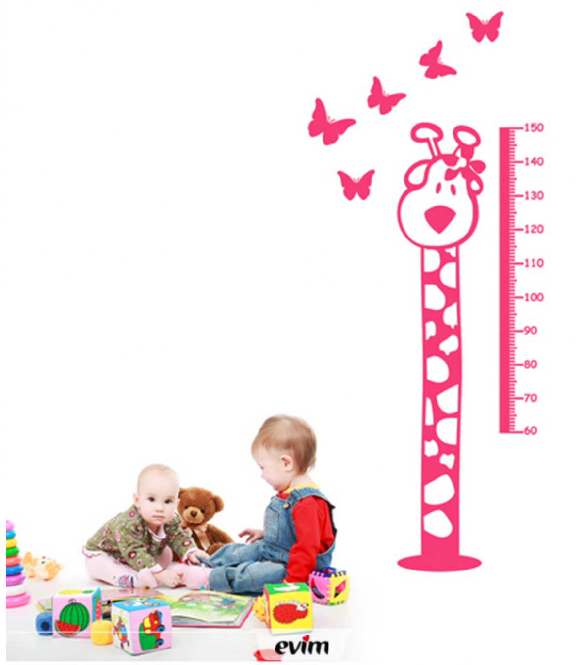 DP-821 Velours wall sticker height ruler 128x50 cm