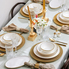 Karaca Eclipse Gold Streamline 57-piece dinnerware set for 12 people